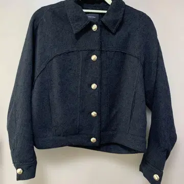 그레디 브릴리언트 트위드 자켓 블랙