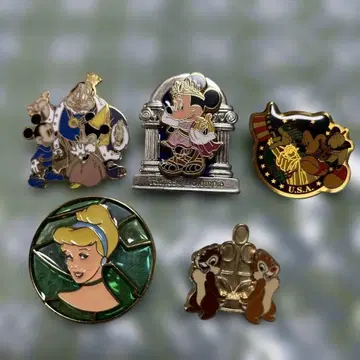 디즈니 캐릭터 핀 배지 5개 세트