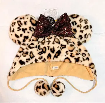 디즈니 리조트 레오파드 무늬 팬캡 브라운 미니