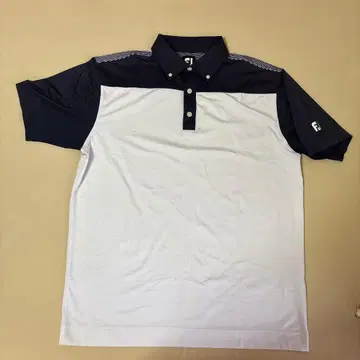 FJ 반팔 피케 셔츠 화이트/네이비