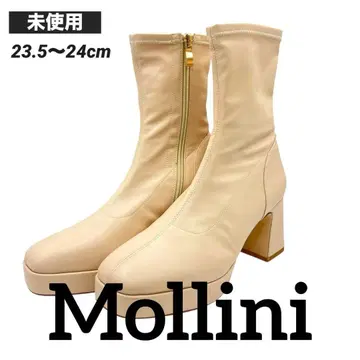 베이지 지퍼 부티