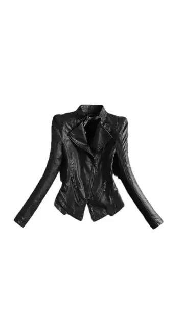 블랙 가죽 라이더 자켓 y2k