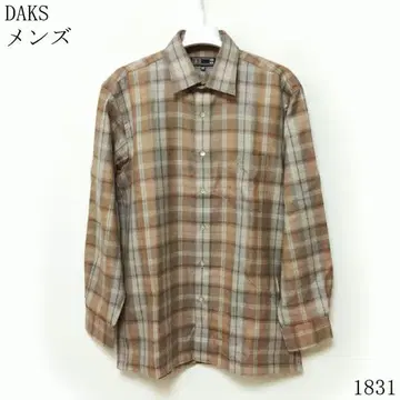 DAKS 남성용 체크 무늬 셔츠 M 사이즈
