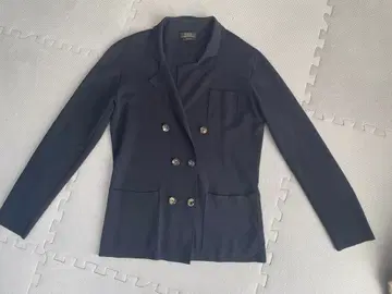 네이비 더블 버튼 테일러드 자켓