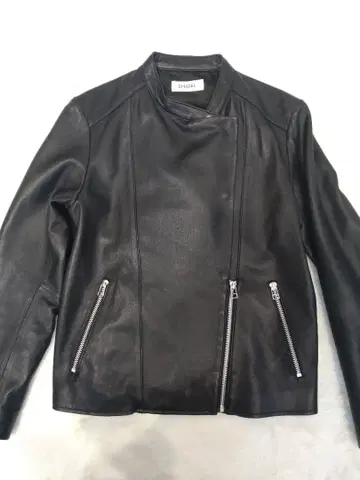 SNIDEL 블랙 라무 (양가죽) 라이더 자켓