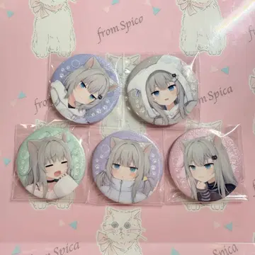 돈키 콜라보 Nachoneko 캔뱃지 5종 세트 아마기 나츠키 나쵸고양이