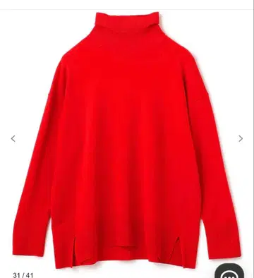 UNIFLO 터틀넥 스웨터 S 레드