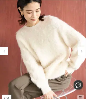 안필로 UNFILO 알파카 샤기 니트 화이트 M