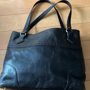 다코타 다크 브라운 가죽 토트백