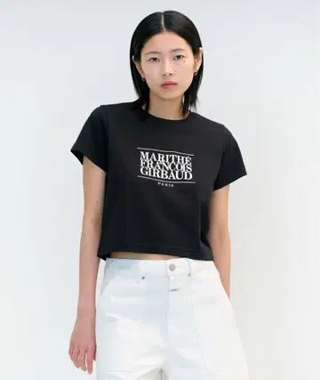 MARITHE W CLASSIC LOGO CROPTEE 크롭 티셔츠