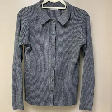 그린파크스 후와 그레이 긴팔 리브 가디건 사이즈 F