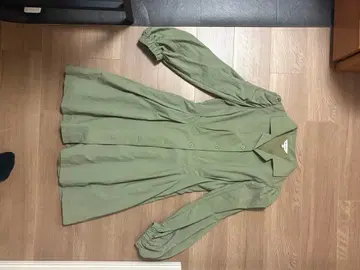 MOUSSY 올리브 그린 셔츠 원피스 사이즈 2