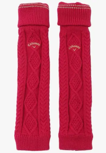Callaway 빨간색 케이블 니트 레그 워머