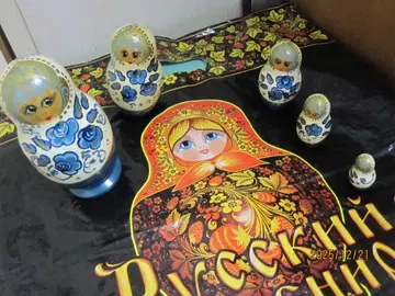 러시아제 5피스 마트료시카 & 마트료시카 그림체 쇼핑백