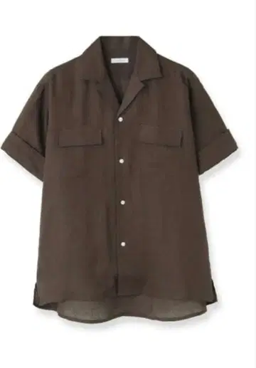 [ 새상품급 완판템 ] L 사이즈 프렌치 린넨 반팔 사파리 셔츠 브라운