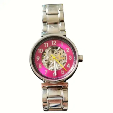 ficce 피치 핑크 손목시계 자동 태엽식 케이스 포함
