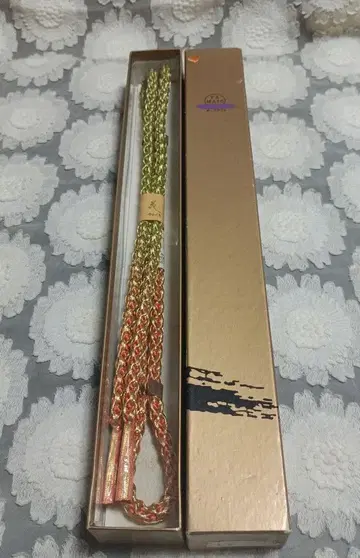 메이크 야마토 허리띠 그린과 살몬 핑크에 골드 컬러 미사용 보관품