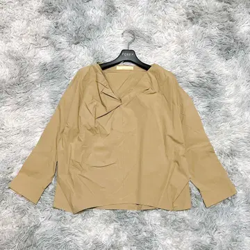 개럴개런트 F 블라우스 무지 베이지 출퇴근 나일론 면 스트레치