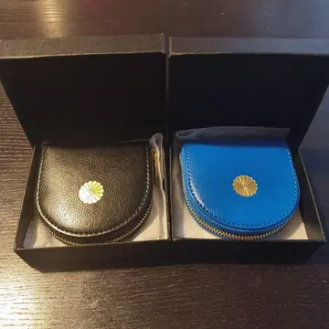 황궁 지갑 가죽 코인 케이스 2개 세트 블랙/블루