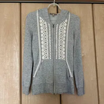 레이스 후디 후드티 그레이