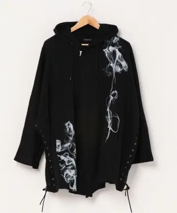 CIVARIZE 연기 프린트 블랙 후드티