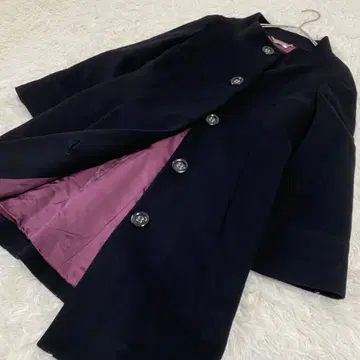 [INED] 울 코트 캐시미어 깔끔한 블랙 플레어 소매