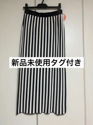 LEPSIM 스트라이프 타이트 스커트 F