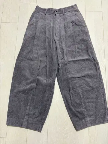 ADRER 그레이 코듀로이 와이드 팬츠