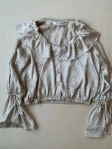 Ray BEAMS 도트 무늬 긴팔 블라우스