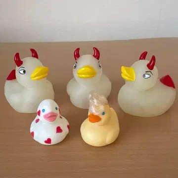 데빌 덕 러버덕 빈티지 데빌 덕키 오리 피규어