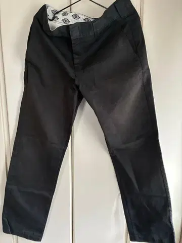 블랙 워크 팬츠 코튼 혼방