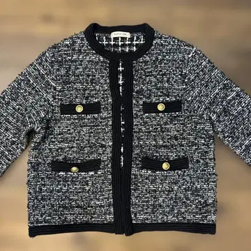 새상품급 아푸와이저 리셰 노카라 자켓 트위드 니트 M