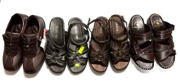 새상품 여성 스트랩 샌들 플랫 힐 세트