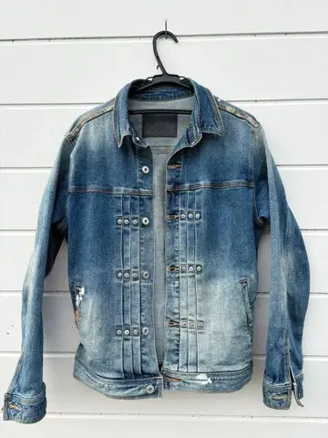 데님 블루 G 재킷 페인트 에이징