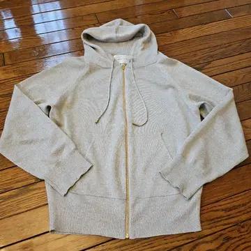 BEIGE, 니트 후드티 금장 장식 골드 사이드 4