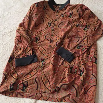 페이즐리 무늬 긴팔 셔츠