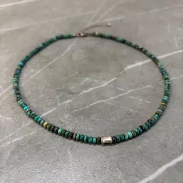 [ 새상품급 ] LH-1 BEADS 버튼컷 터콰이즈 목걸이
