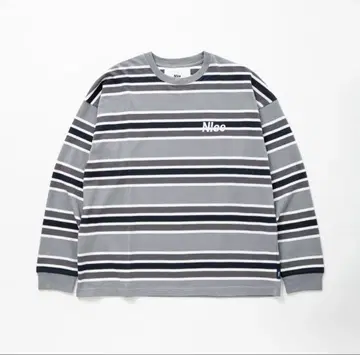 N!ce border long sleeve tee (GREY)