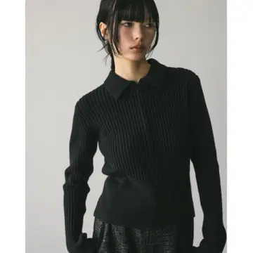 스타일 믹서 스타일미키서 하프 지퍼 리브 니트 긴팔