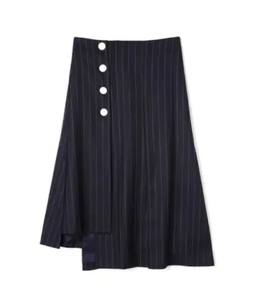 ADORE(어도어) 삭소니 스트라이프 비대칭 헴 스커트