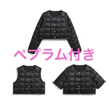 타이온 엑스트라 볼레로 다운 세트 블랙 사이즈 M 페플럼 포함