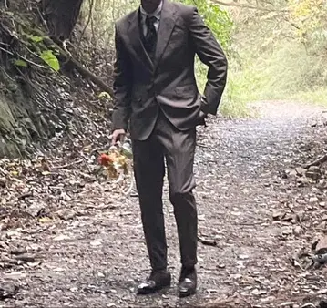 남성용 턱시도 수트 브라운 (윙카라 셔츠, 넥타이 등 포함)