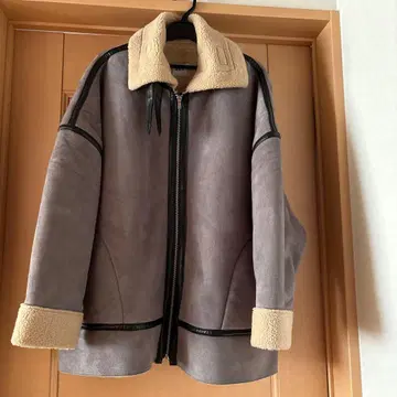 WWG 스웨이드 x 보아 무스탕 자켓 캐주얼 그레이