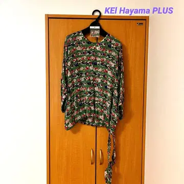 꽃무늬 7부 소매 상의 리본 포함 일본제