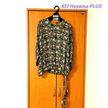 꽃무늬 7부 소매 상의 리본 포함 일본제