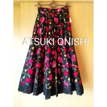 새상품 ATSUKI ONISHI 장미 무늬 멋진 롱 스커트