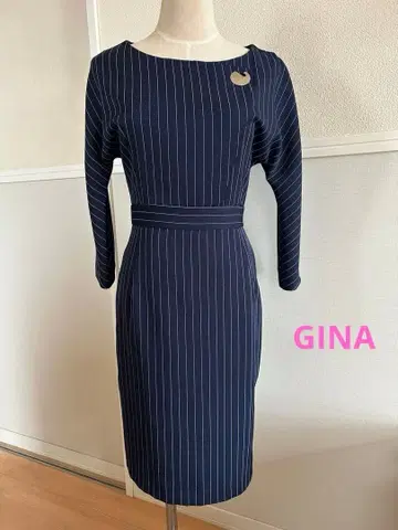 [ 새상품급 ] 네이비 스트라이프 긴팔 원피스