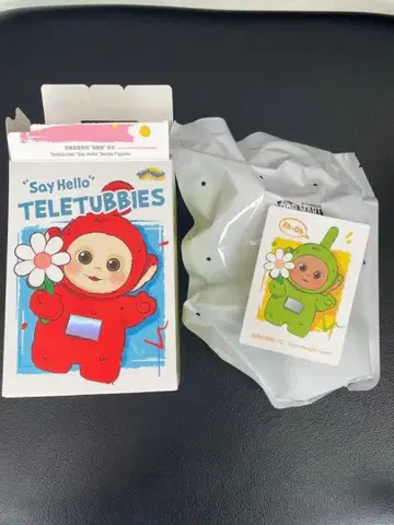 정품 POPMART 텔레토비즈 say hello 봉제 인형 펜던트 그린