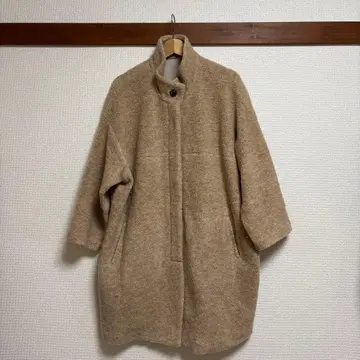 베이지 노카라 오버 사이즈 코트