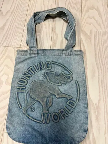 [ USA 제조 ] 헌팅월드 빈티지 데님 토트백 엠보싱
